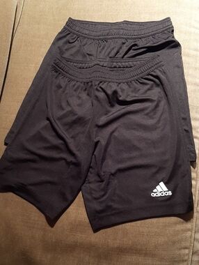 (2) adidas Boys Black Performance Shorts with Logo NWT
